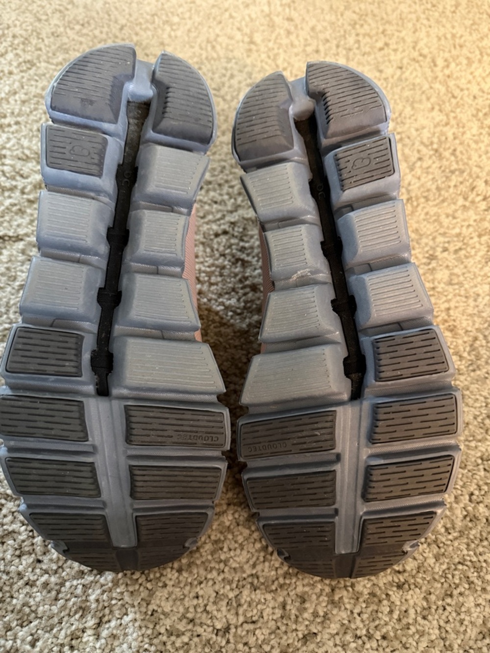 On Running Women's Pink and Gray Cloud Sneakers - Picture 3 of 5